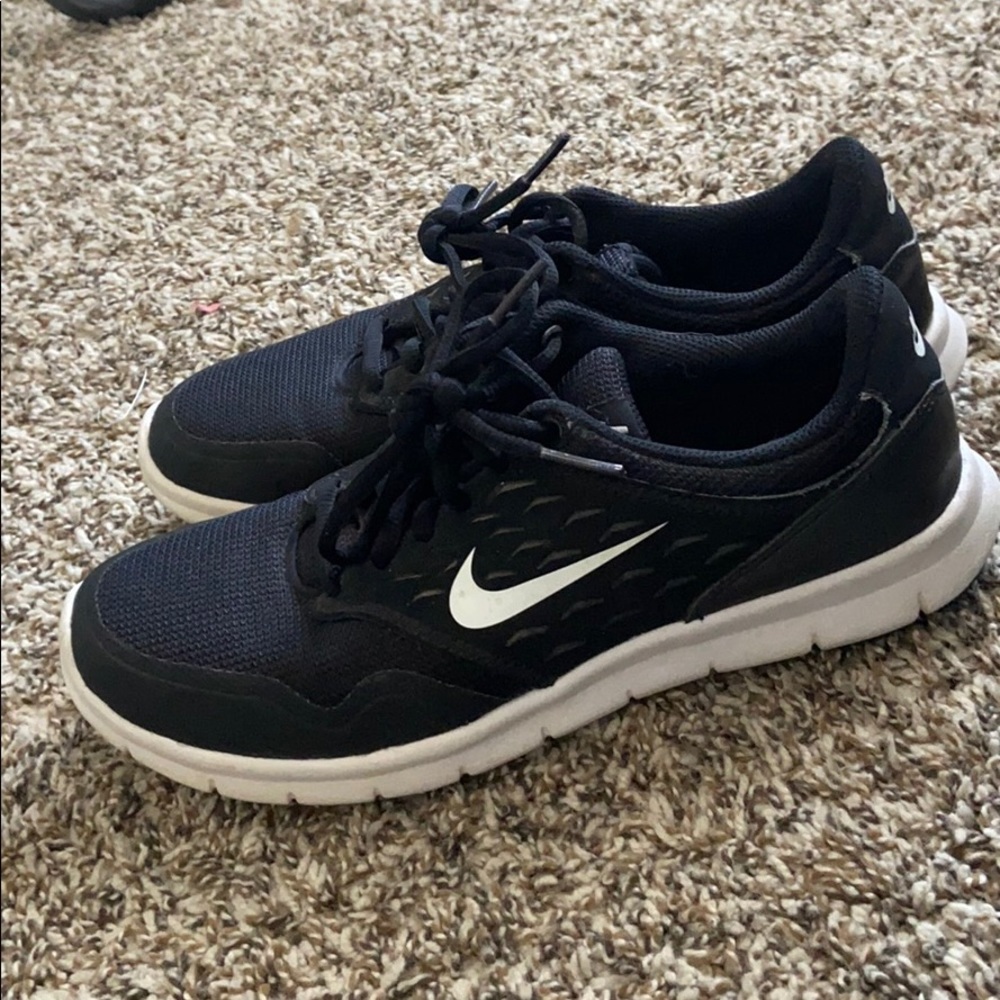 Black and White Nike Running Shoes